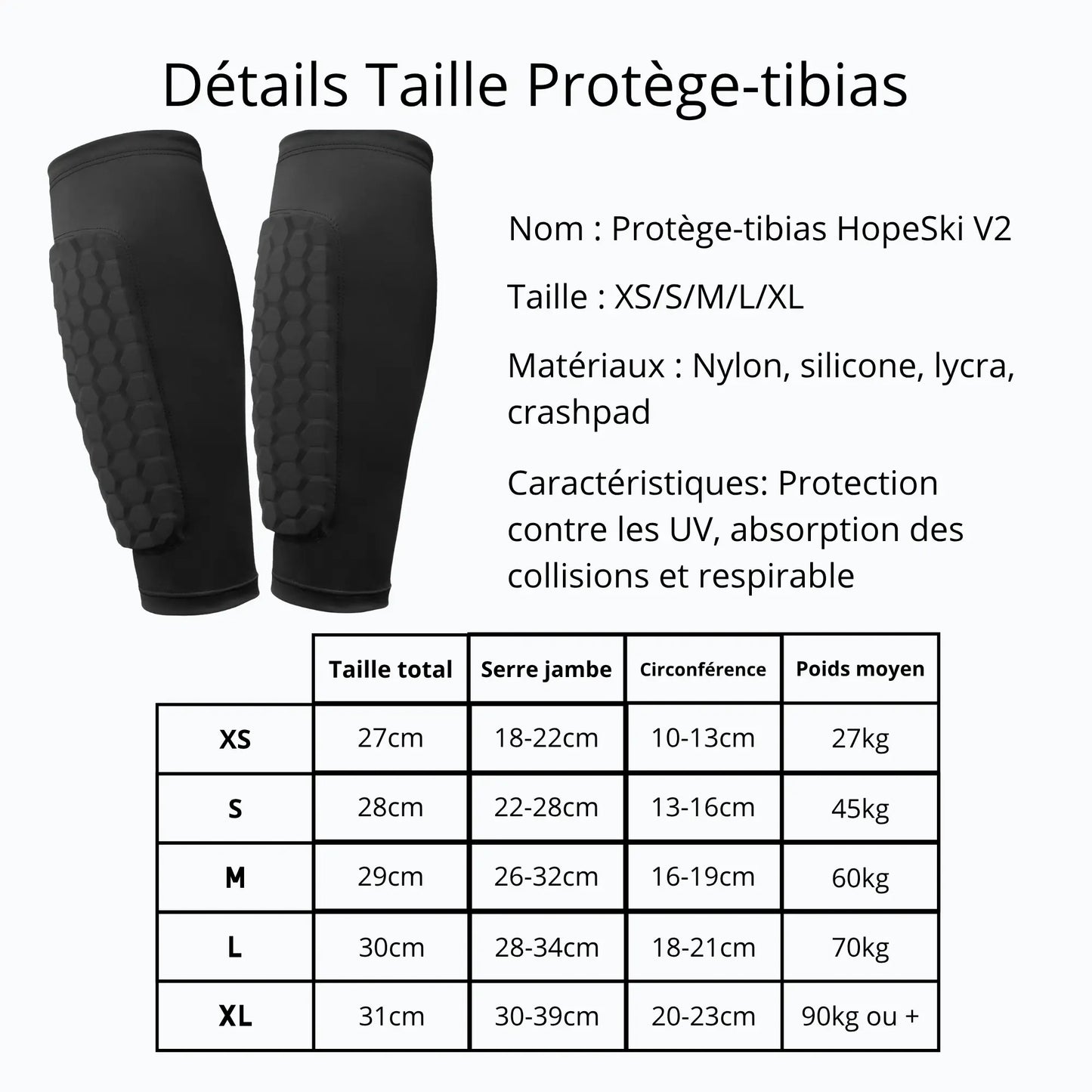 Protège-tibias HopeSki™ V2